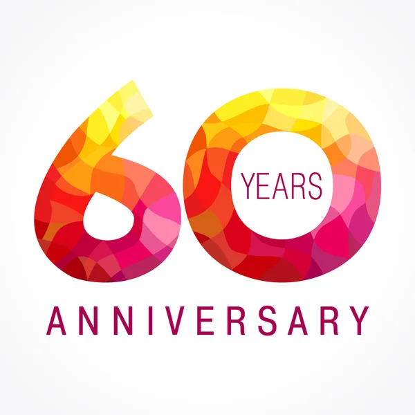 60 anniversary red number. — Stock Vector