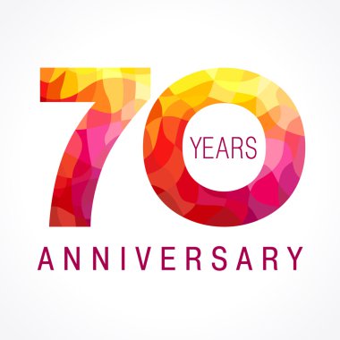 70 yıldönümü kırmızı numarası.