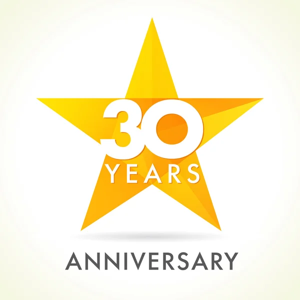 Logo estrella 30 aniversario — Archivo Imágenes Vectoriales