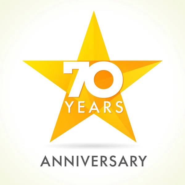 Logotipo estrella 70 aniversario — Vector de stock