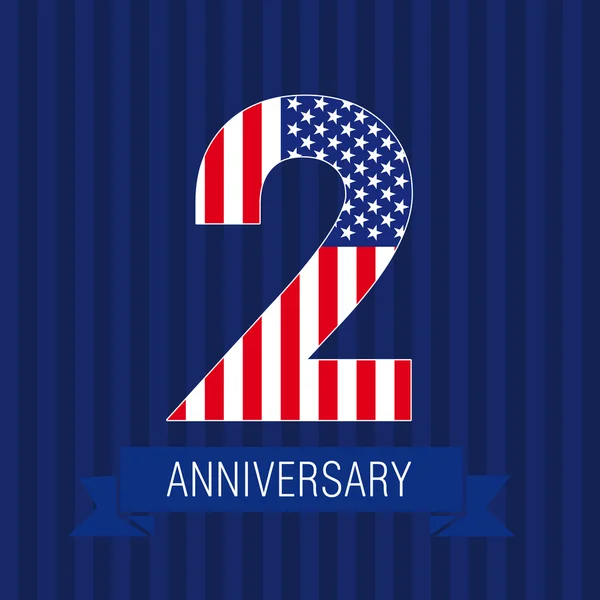 Aniversario 2 US flag logo . — Archivo Imágenes Vectoriales