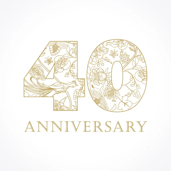 40 周年記念ヴィンテージ番号. — ストックベクタ