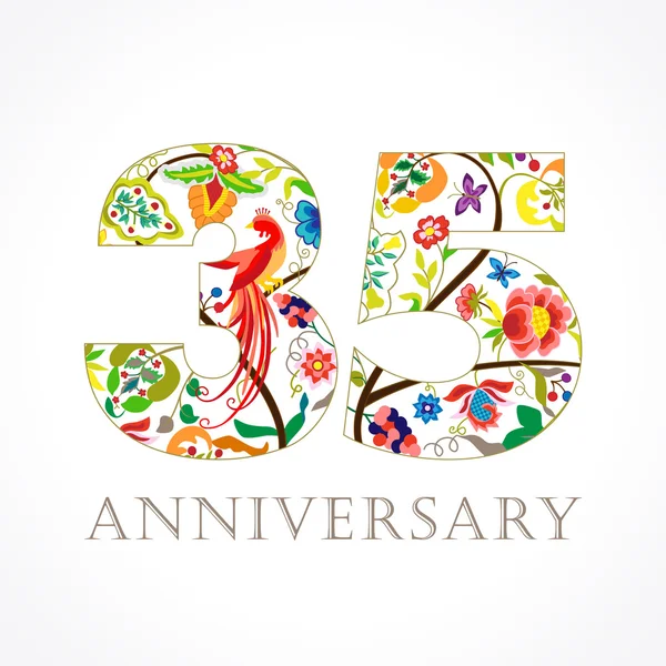 35 anniversary ethnic numbers. — Stock Vector