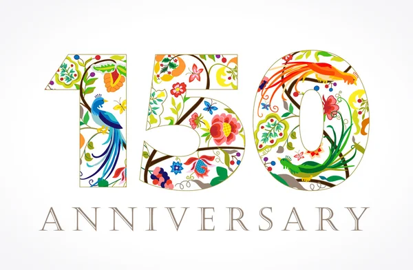 150 numéros ethniques anniversaire . — Image vectorielle