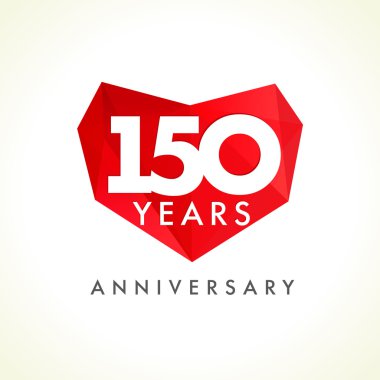 150 yıldönümü kalp logosu.