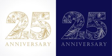 25 anniversary vintage logo. clipart