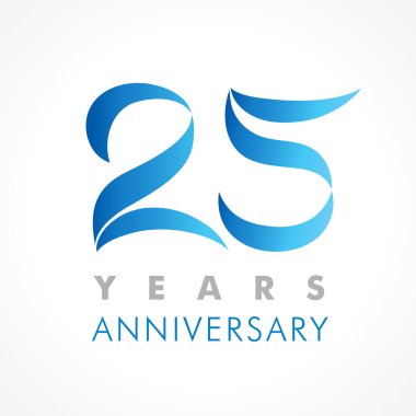 25 anniversary logo blue clipart