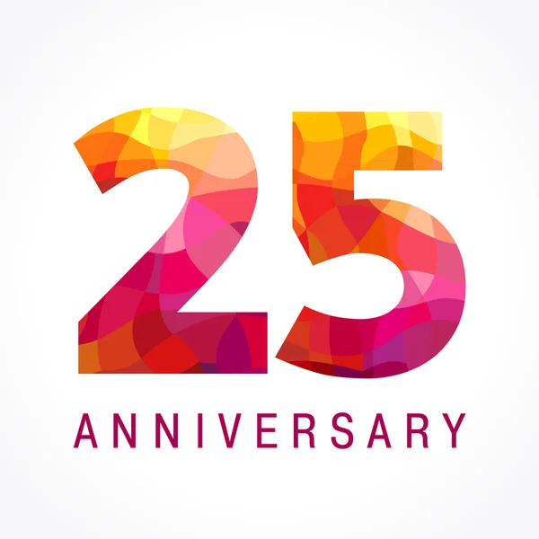 25 aniversario logotipo de color rojo . — Vector de stock