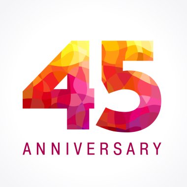 45 yıldönümü kırmızı renkli logo.