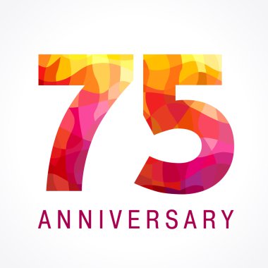 75 anniversary red colored logo. clipart