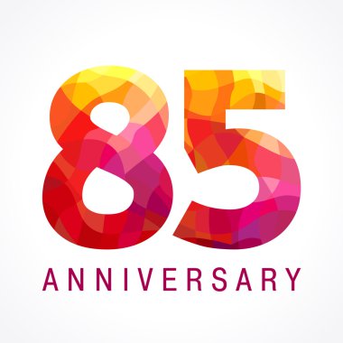 85 anniversary red colored logo. clipart