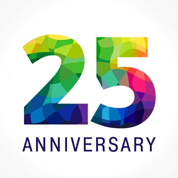 Logotipo 25 aniversario color . — Vector de stock