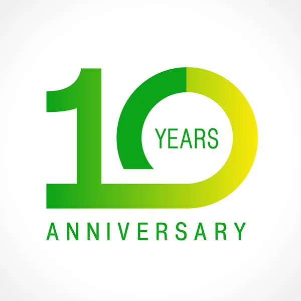 10 aniversario logo clásico . — Vector de stock