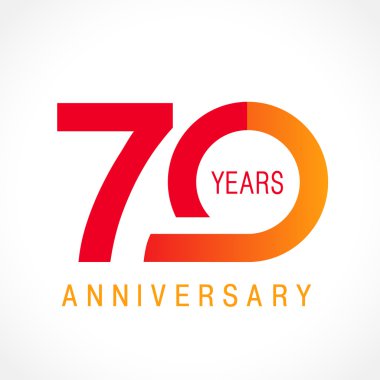 70 anniversary classic logo. clipart
