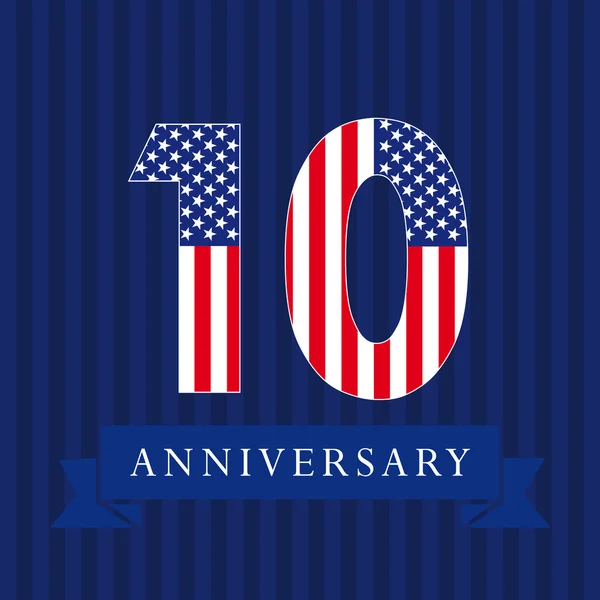 10 aniversario logo USA . — Archivo Imágenes Vectoriales