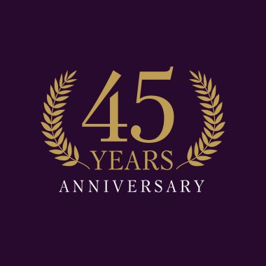 45 anniversary royal logo clipart