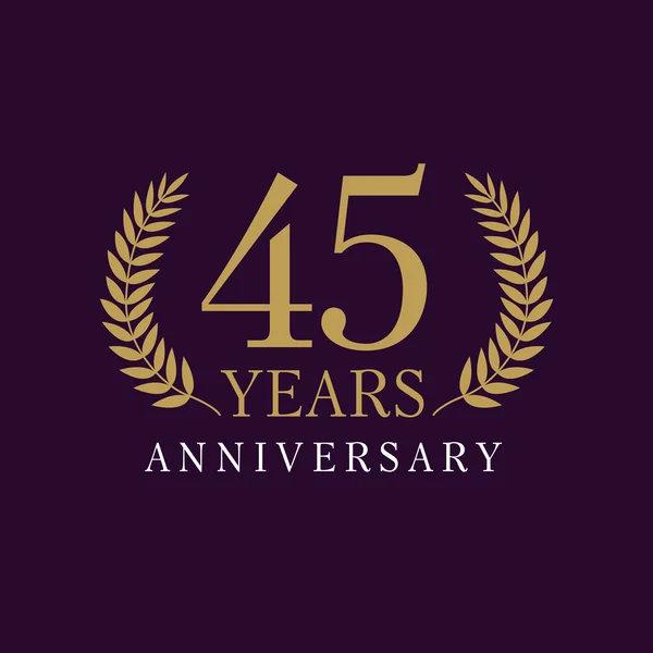 45 anniversary royal logo — Stock Vector