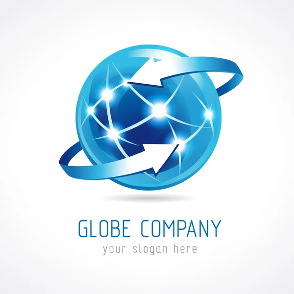 Globe logo de l'entreprise connexion — Image vectorielle