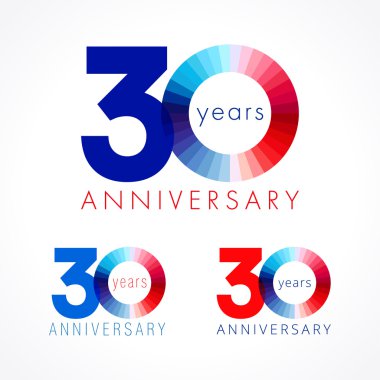 30 yıldönümü kırmızı ve mavi logo.