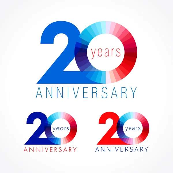 20 Yıldönümü kırmızı ve mavi logo.