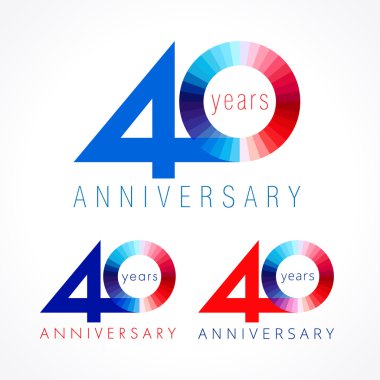 40 yıldönümü kırmızı ve mavi logo.