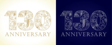 130 yıldönümü vintage logo.