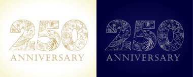 250 yıldönümü vintage logo.