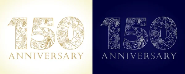 150 logo vintage anniversaire . — Image vectorielle