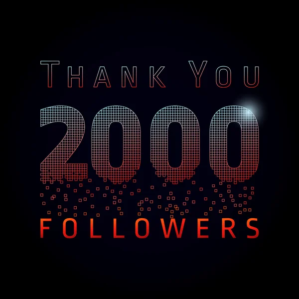 Danke 2000 Follower-Zahlen. — Stockvektor