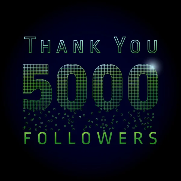 Děkujeme, že jste 5000 následovníci čísla. — Stockový vektor