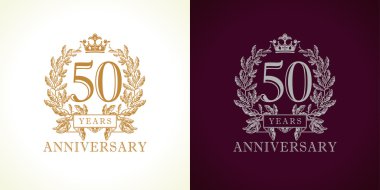 50 anniversary luxury logo. clipart