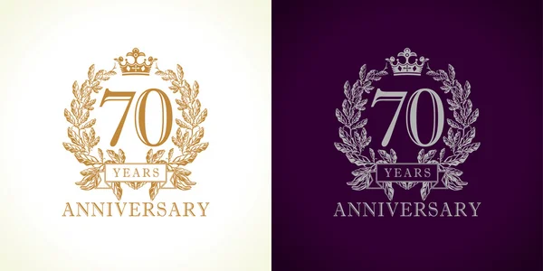 70 anniversario logo di lusso — Vettoriale Stock