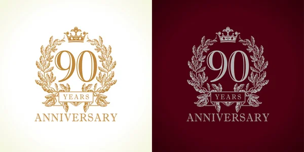 Logo de lujo 90 aniversario — Archivo Imágenes Vectoriales