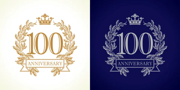 100 aniversário logotipo de luxo . — Vetor de Stock