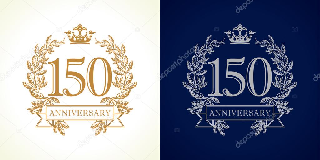 150 anniversary luxury logo.