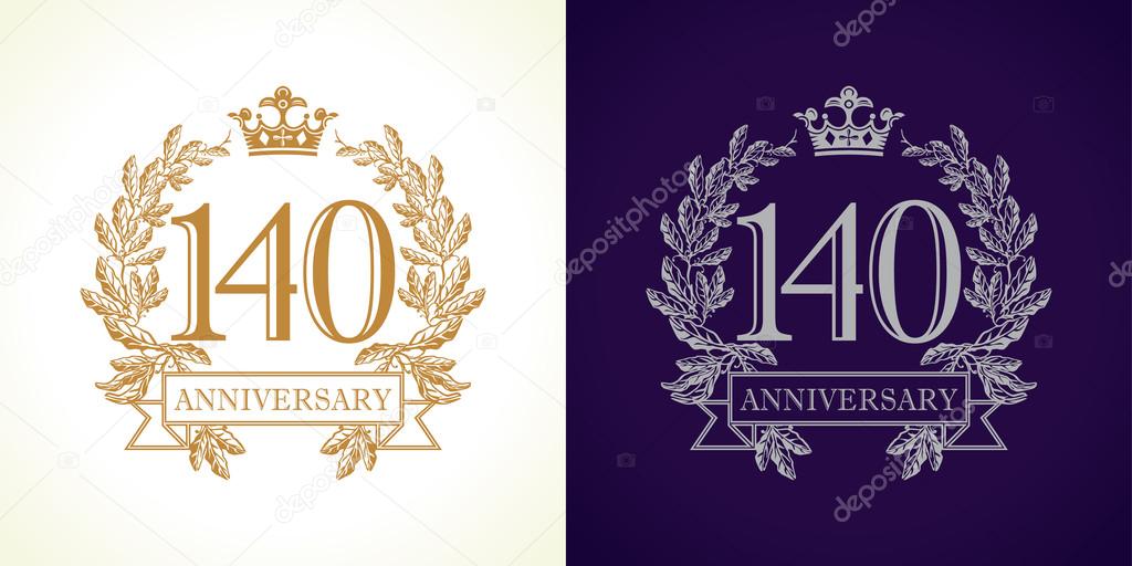 140 anniversary luxury logo.