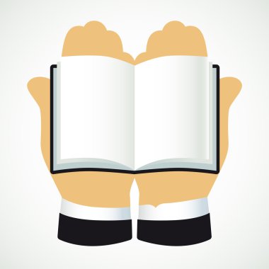 Eller ve açık kitap