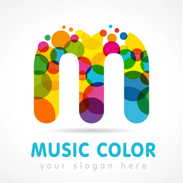 Musik farbe m logo — Stockvektor