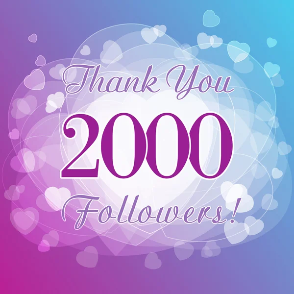 Thank you 2000 followers card. — Stock Vector