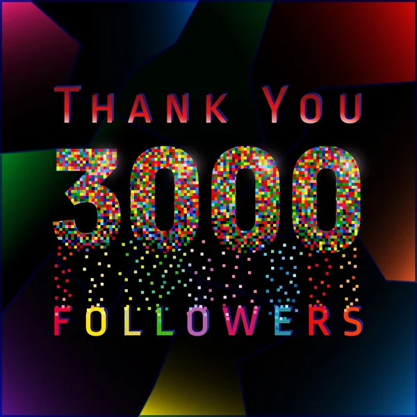 Thank you 3000 followers numbers. — Stock Vector