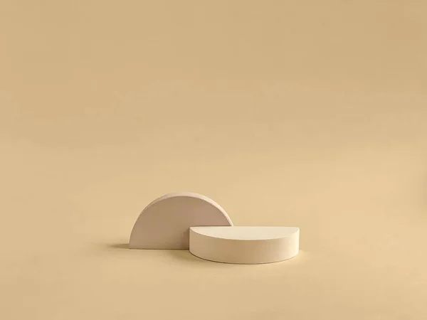 Concrete props for product photography, geometric shape podium in beige