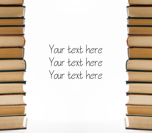 Stack of books on white background. Copy space for your text. — Stock Photo, Image