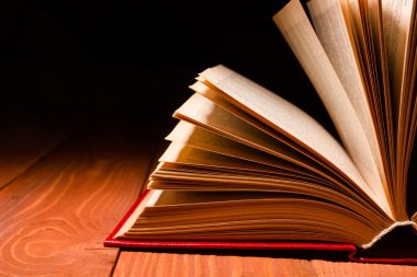 Kitap ahşap raf Kütüphanesi açıldı. Eğitim arka plan kopya alanı için metin ile