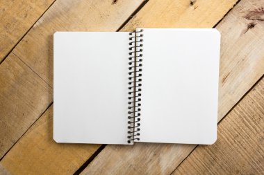 Office worplace beyaz boş kağıt not etmek kitap. Kopya alanı