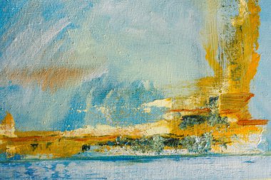 Acı dolu tuval soyut. Yağlı boya bir paleti.