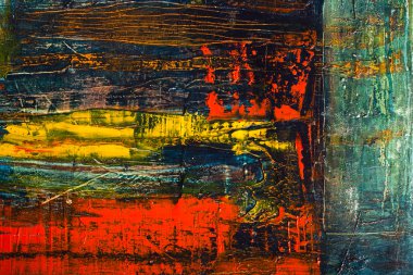 Acı dolu tuval soyut. Fırça ve yağlı boya bir paleti.