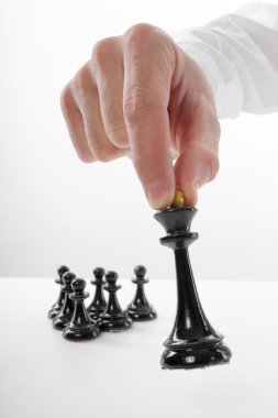 İş kavramı stratejisi, liderlik, ekip ve başarı iş