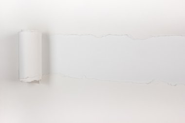 Ripped paper, ragged sheets of paper, Copy space white background.