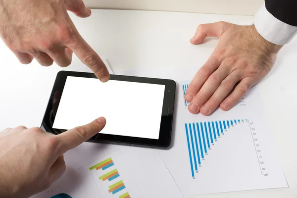 Business people on a meeting analyzing financial reports — Stock Photo, Image