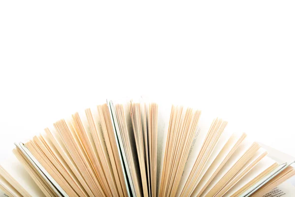 Ovansida av inbundna böcker i en cirkel isolerade på vitt. Tillbaka till skolan — Stockfoto